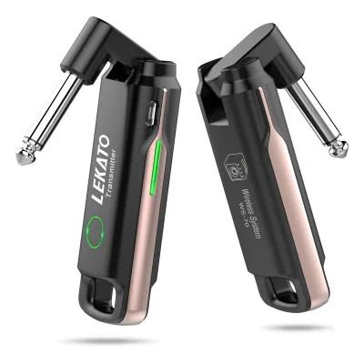 LEKATO WS-70 UHF Wireless Guitar System Rechargeable Wireless Guitar Transmitter and Receiver for Electronic Instrument
