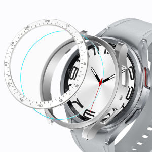 For Samsung Galaxy Watch 6 Classic Case 47mm Galaxy Watch 6 Classic 43mm Cover Bumper Plastic Bezel and Glass Protector for Samsung Smartwatch 6 Classic (2023) Accessories