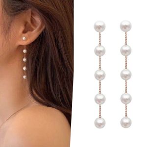 Korean Pearl Earrings Long Tassel Earring Personalized Girls Earrings Versatile Trend Jewelry