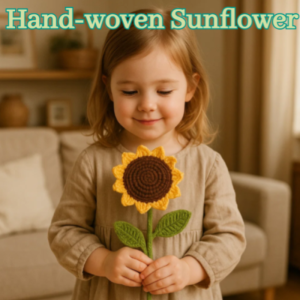 Wool sunflower knitted finished bouquet hand-woven simulation everlasting flower sunflower sunflower hand-woven wool crochet bouquet daisy flowers
