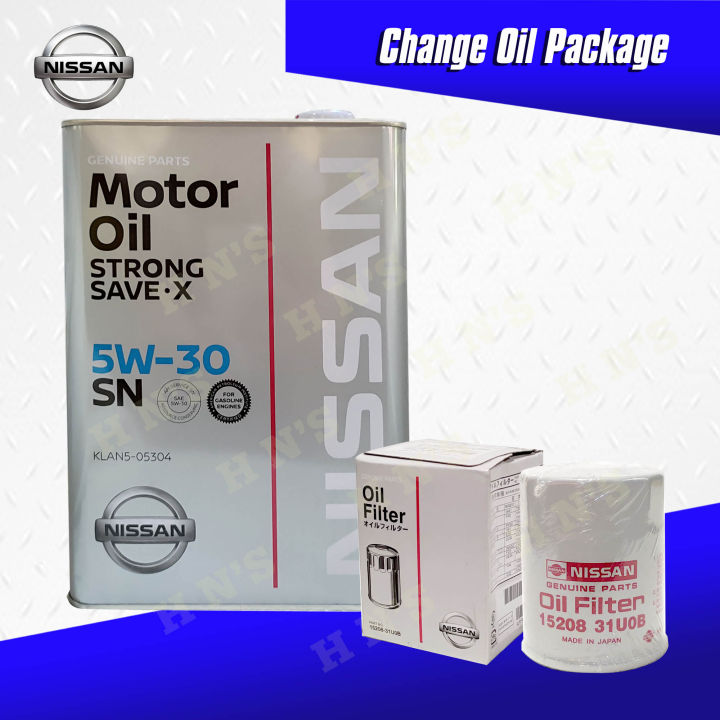 Nissan Genuine Fully Synthetic SAE 5W-30 Oil Change Package for Nissan Juke / Almera / Sentra / X-trail / Teana