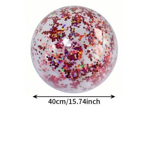 ADREE PVC Bóng bãi biển bơm hơi 40cm  sa Bóng bãi biển lấp lánh Vui vẻ Đồ chơi bể bơi Bóng chơi dưới nước Tiệc bể bơi