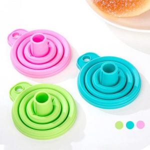 Corong Silikon Lipat Serbaguna Minyak Air Portable Dapur Silicone Mini - Random