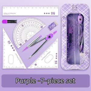7PCS/Set Drawing Compass Ruler Set Students School Examination Math Tools for Geometry Drafting