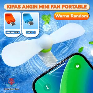 Kipas Angin OTG Baling Baling Mini Fan Portable Travel Travelling Micro USB Type Tipe C HP Android Powerbank