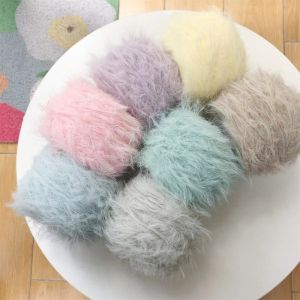 NEXTYOO Tóc Dài Sợi len lông chồn Trộn bằng tay Kết cấu lông cừu Sợi giả lông chồn Đặc biệt Len mịn Sợi len mịn Dành cho việc tự làm
