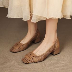 Free Shipping Square-Toe Shallow-Mouth Flats For Women New Spring/Autumn Collection Low-Heeled Breathable And Versatile Slip-On Shoes