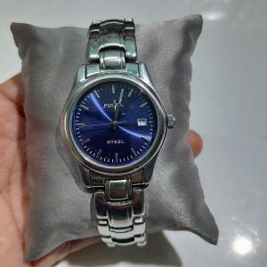 Đồng hồ nam thép đúc STELL có lịch size 36mm mặt xanh -đã qua sử dụng.