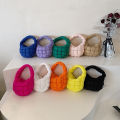 Korean Fashion Micro Cloud Bag Handbag Cotton-Padded Handbag Rhombus Embroidery Beg Tangan Gelembung Wanita Gift Bag云朵包. 