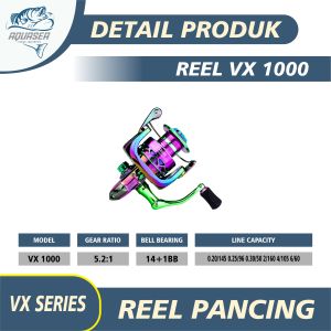 AQUASEA - Reel Pancing Spinning Laut Full Besi VX1000-7000 Gulungan Pancing Kuat Reel Pancing Laut Reel VX