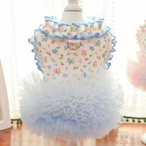 GOUPO Breathable Puppy Floral Vest Cute Soft Cat Cake Skirt  Thin Design Pet Princess Dress For Dogs and Cats