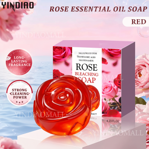YINDIAO Rose Bleaching Soap with Whitening Effect Rose ExtractRose Bleaching Soap for Deep Cleansing Gentle Exfoliation