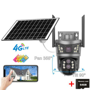 V380 Pro CCTV 12MP HD Outdoor 4G Solar Camera Night Vision Human Detection Wireless Video Surveillance 4G sim Three Lens