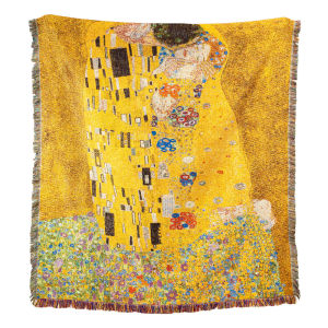 World Famous Painting "The Kiss" Jacquard Sofa Towel Thread Blanket Home Decoration Carpet Tapestry