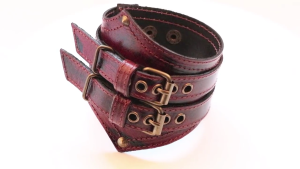 Punk Rock Style Genuine Leather Bracelet Wrist Chain Retro Wide Leather Braided Bracelet for Parties and Casual Looks