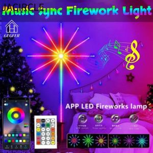 JACIRCLE Music Sync Firework Lights Smart 180LED RGB Christmas Firework Decor Lamp with APP Remote Control