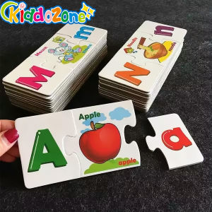 KiddoZone ABC Big & Small Letter Alphabets Matching Paper Board Card Wooden Toys baby kids children toys/Learning Toys