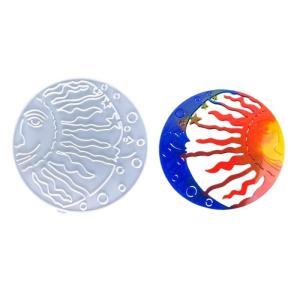 Silicone Molds Silicone Pendant Molds Moon and Sun Shape Wall Hanging Decors Mold Resin Crafting Moulds for Crafting