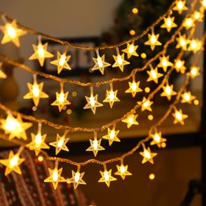 3M LED Snowflake Star Fairy String Lights / USB Battery Powered Light for Christmas Tree Party decor christmas gift