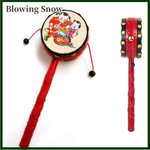 Blowing Màu Đỏ Đen Nhựa Trung Quốc Truyền Thống Rattle Trống Quay Đồ Chơi Cho Bé