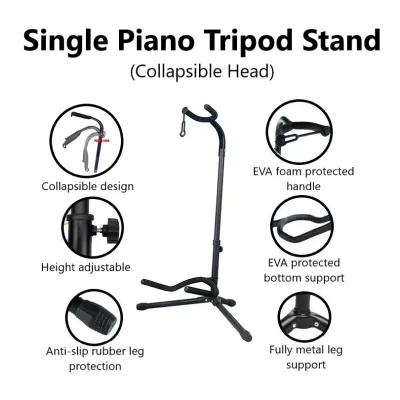 Guitar Stand Electric Guitar Stand Acoustic Bass Guitar Stand Single 26 Inch Ukulele Stand Support Single Guitar Stand Fix Head Collapsible Foldable Single Double Triple Guitar Stand