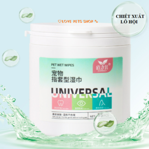 Khăn ướt lau răng vệ sinh răng miệng cho Chó Mèo (mẫu mới) - Love pets shop