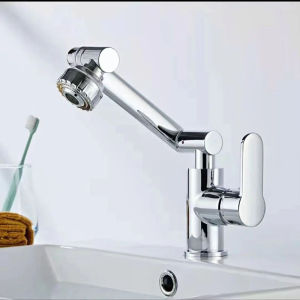 304 stainless steel 1080 ° rotating water outlet hot and cold faucet countertop installation mixed Bathroom Lavatory Tap