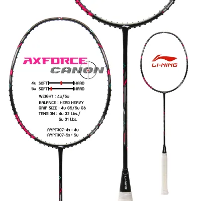 LI-NING ไม้แบดมินตัน รุ่น AXFORCE CANNON (4U/5U/6U) แถมซอง+พันด้าม+เอ็น พร้อมขึ้น ฟรี