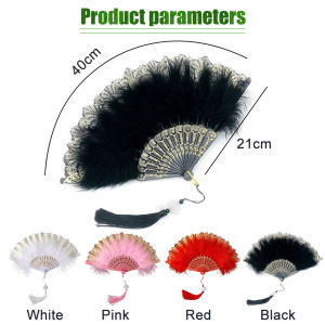 Chinese Ancient Style Foldable Cheongsam Hand Fan with Plastic Fan Bone Vintage Retro Classical Fur Womens Fashion Show Fan Elegant Vintage Hand Fan Lace Photography Prop Wedding Party Bride Fan Multicolor Chinese style Hanfu Accessories