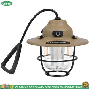 【24 hours Flash Delivery】Emergency Light Lantern 1200mAh Retro Atmosphere Chandelier IPX4 Waterproof Stepless Dimming Type C Charging for Outdoor