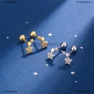 [COD] zhangyuqing 1pair Studs Earrings Ear Stud Stainless Steel Helix Earrings Women Girl Sliver Plated Star Heart Ear Jewelry