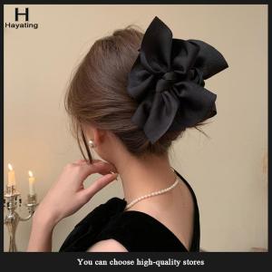Hayating New French Black Bowknot Hair Claws Large Shark Clips Girl Bow Grab Clips For Women Sweet Headwear Hair Accessories