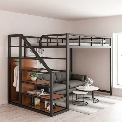 Bedstead Loft Apartment Duplex Upper Bunk Multifunctional Iron Bed