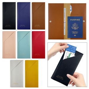 CRUSHES Pu Leather Passport Cover Solid Color Light-weight Passport Wallets Fashion Purse Bags Women