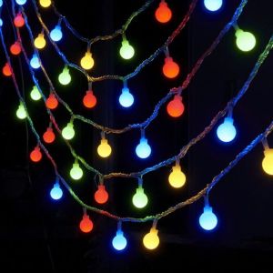 Combo 5 Dây Đèn Led Bóng Bi Nhiều Màu Trang Trí Tết Noel 20 Bóng Dây Dài 5 Mét
