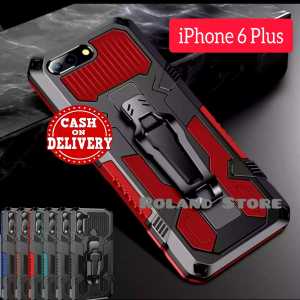 Case HP untuk  iPhone 6 Plus / 6S Plus New Casing Hp Kickstand Robot Armor Belt Clip Terbaru