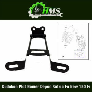 Dudukan Plat Nomer Depan Satria Fu New 150 Fi - Pangkon Bracket Breket Braket Pelat Nomor Nopol
