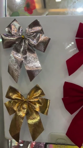 Reusable Christmas Ribbon Ornament Soft Textured Festival Homes Decoration Piece Easy Hanging Christmas Accessory