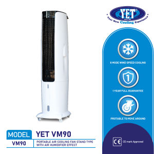 YET VM90 Portable Industrial Evaporative Air Cooler 6 Speed Large Room Cooling Fan
