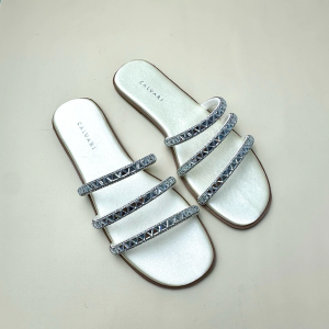 CALVARI - CRYSTAL Sandal Wanita Korea Teplek Casual Kekinian Size 36 - 40 Sendal Flat Cewek Kasual