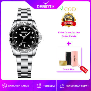 REBIRTH Jam Tangan Wanita Jam Tangan Perempuan Terbaru 2022 Jam Tangan Anti Air Ori Mode Luxury Santai Jam tangan bundar baja cewek+kotak gratis