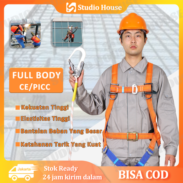 3 Meter Safety Belt Sabuk Pengaman Full Body Harness Safety Belt Kerja ...