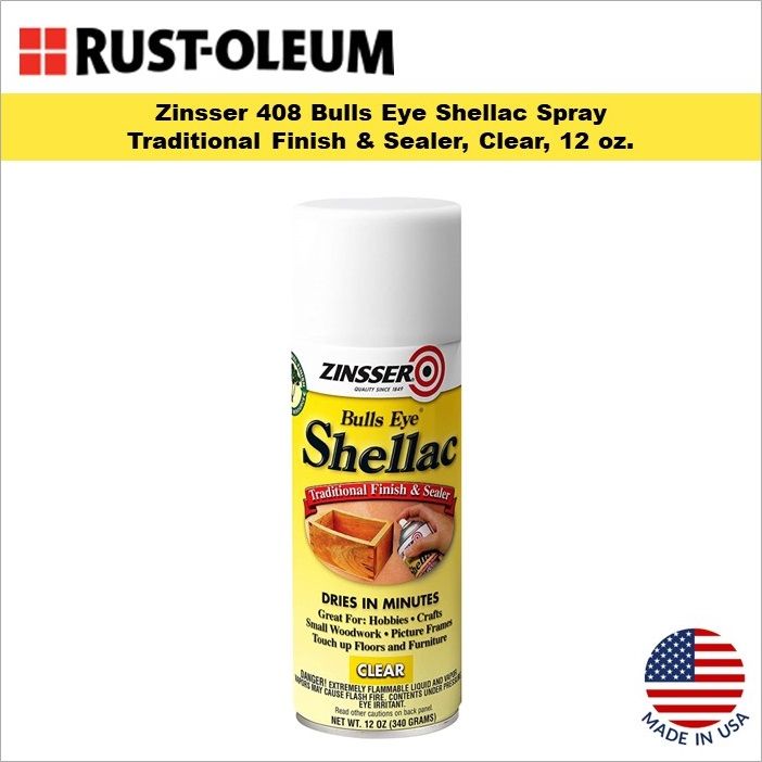 Shellac Rust Prevention Rust-Oleum Zinsser 408 Bulls Eye Shellac Spray, Clear, 12 oz. | Lazada PH