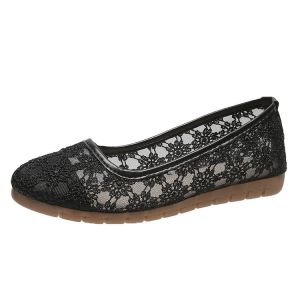 Free Shipping WomenS Spring New Collection: Mesh Round-Toe Shallow-Mouth Comfortable Flat Shoes Soft-Soled Available In Large Sizes Wholesale