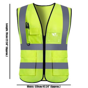 Adult Safety Vest High Visibility Reflective Vest Reflectorized Vest with Pockets and Zipper