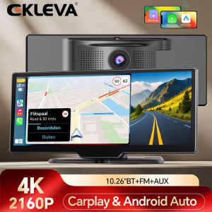 EKLEVA 10.26 Inch FHD 4K 2160P Car Dashboard Dash Cam Carplay & Android Auto Wireless Miracast Dual Camera Video Recorder WiFi Connect Navigation