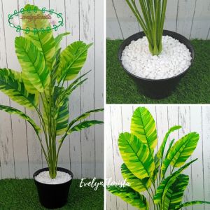 Pohon Artificial Pohon Plastik Musa Florida X18 Semi Latex Pot Dasar Hitam Tanaman Dekorasi Ruangan Furniture Minimalis Rumah