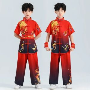 Boy Martial Arts Set Kids Perform Girl Suit Men Kung Fu Uniform Chinese Women Tai Chi Costumes Children Wushu Sets Baby Clothes2026