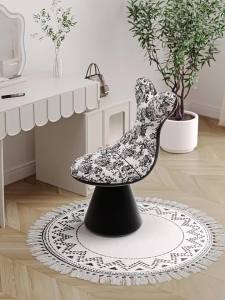 Sacesr Simple Rotatable Soft Padded Dining Chairs Creative Fish Tail Shape Makeup Stool Multifunctional Living Room Home Decoration B8T9H