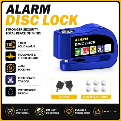 Anti-Theft Alarm Disc Lock for Motorcycle Alarm Lock for Motorcycle Motor Lock Anti Theft with Keys
